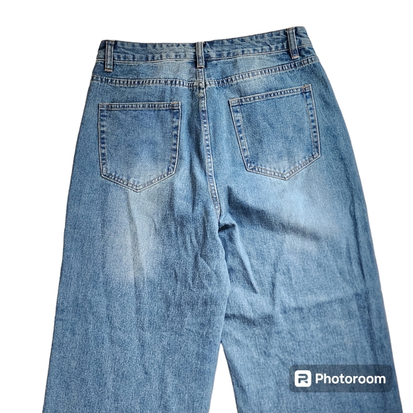 Great Smoky Los Angeles Button fly wideleg jeans size 13 Blue Denim - Picture 5 of 8